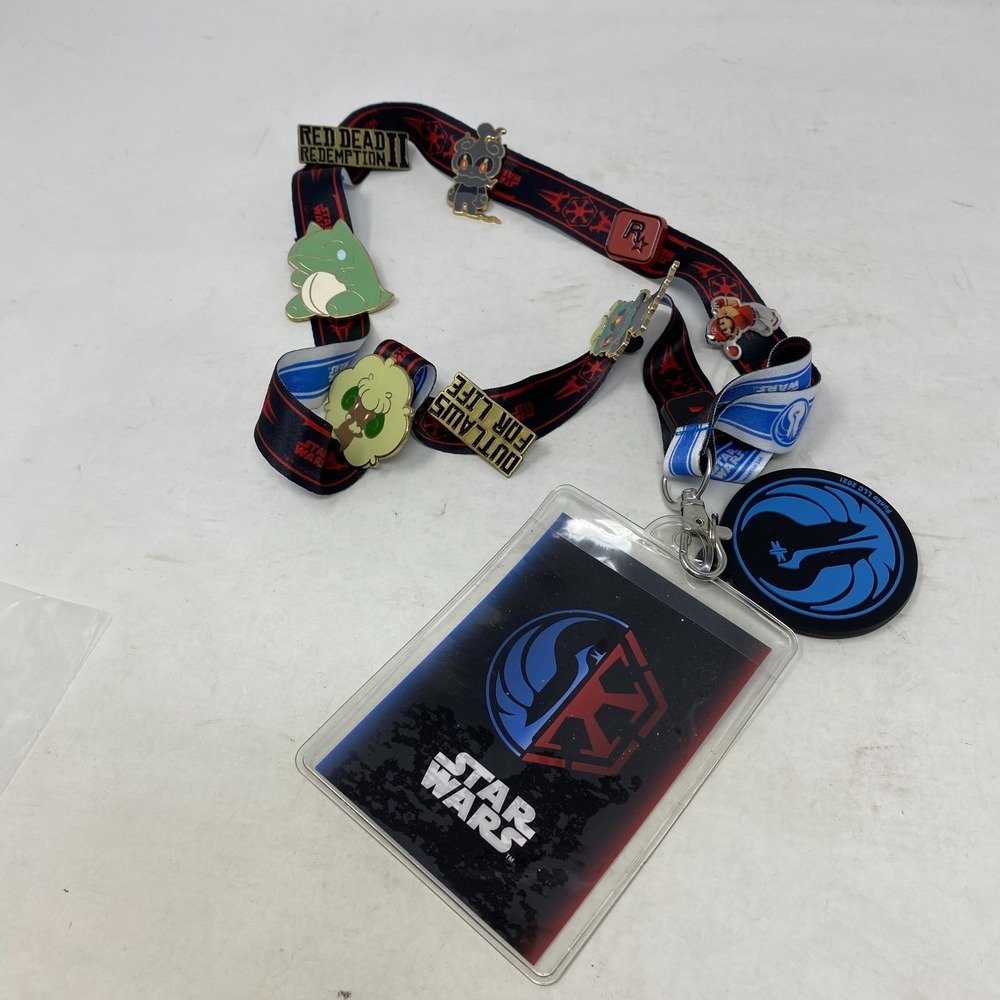 Funko Star Wars Lanyard Pokemon, Red Dead Redemption, Mario Tennis Pins Buttons